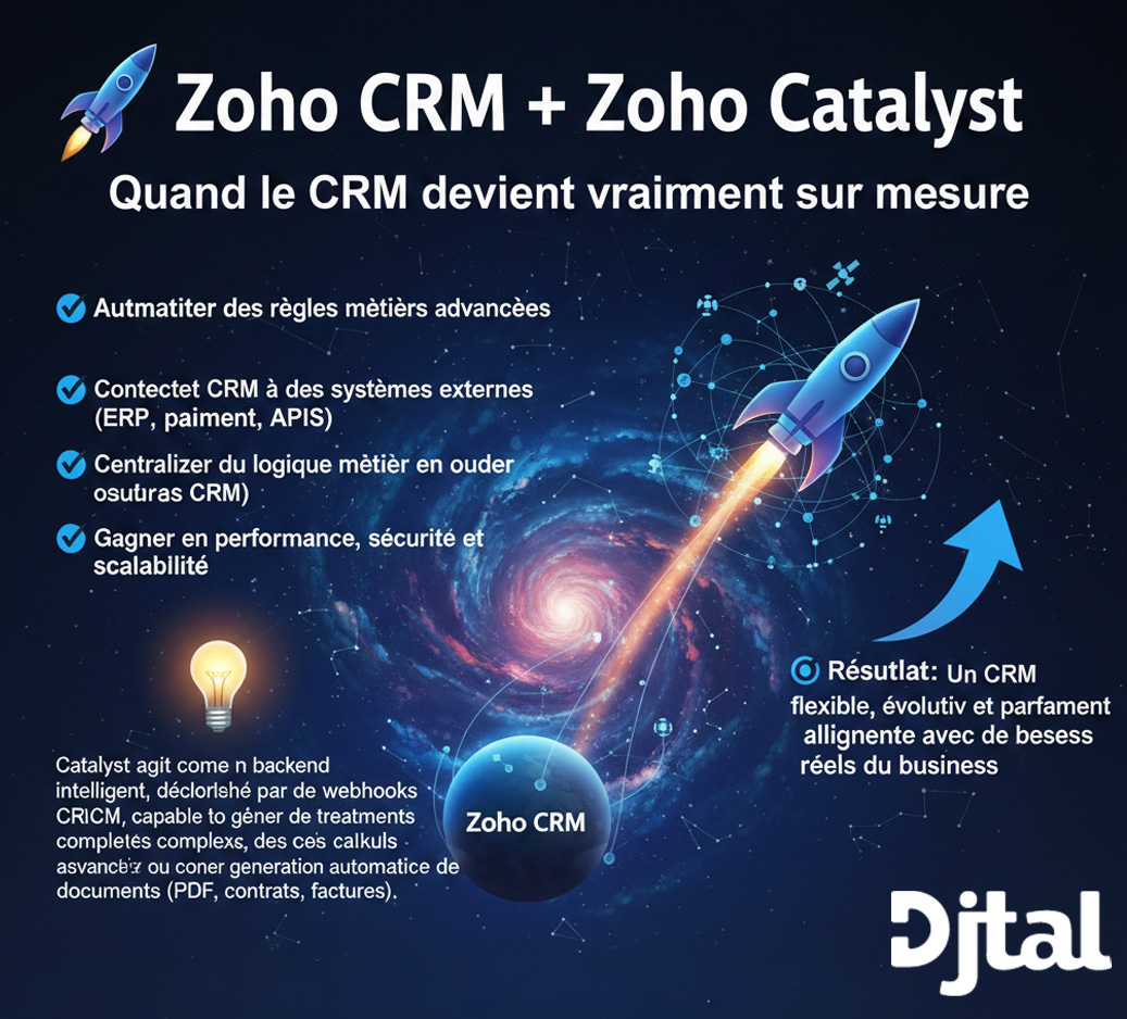 Titre :Utiliser Zoho Catalyst au sein de Zoho CRM : la puissance du sur-mesure et de l’automatisation   